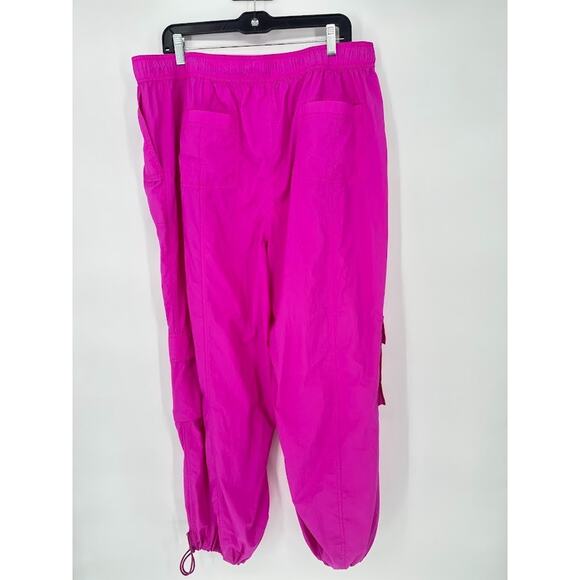 Anthropologie XL Daily Practice Base Jump Parachute Cargo Pants in Disco Magenta - Picture 8 of 14